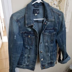 Distressed denim jacket